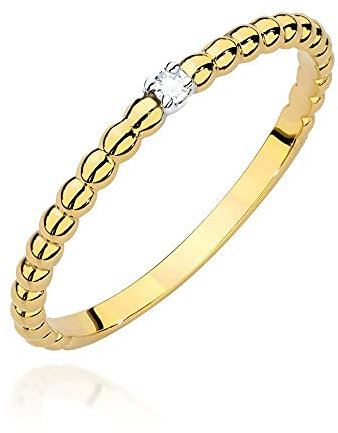 Damen Ring 585 14k Gold Gelbgold natürlicher echt Diamanten Brillanten