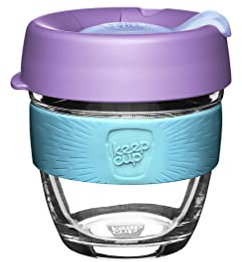 KeepCup Brew, Reusable Coffee Cup - Tempered Glass and Splashproof Sipper, S 8oz/227ml - Moonlight
