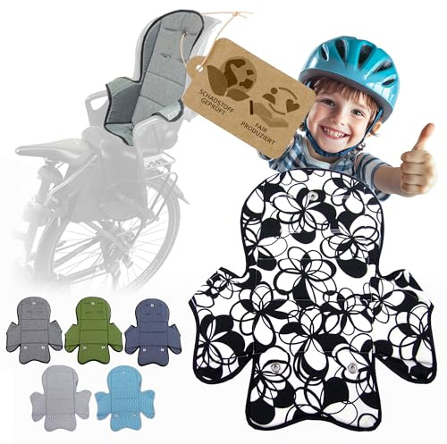 Ersatzbezug kompatibel mit Römer Jockey Kinderfahrradsitz Mod5 | Weiches Ersatzpolster, Sitzbezug, Waschbar bei 30°C (schwarz weiß Kringel)