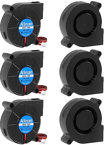 Alinan 6pcs 5015 24V Brushless Cooling Blower Fan 50 * 50 * 15MM Cable Length 30CM Dual Ball Bearing 2PIN Terninal