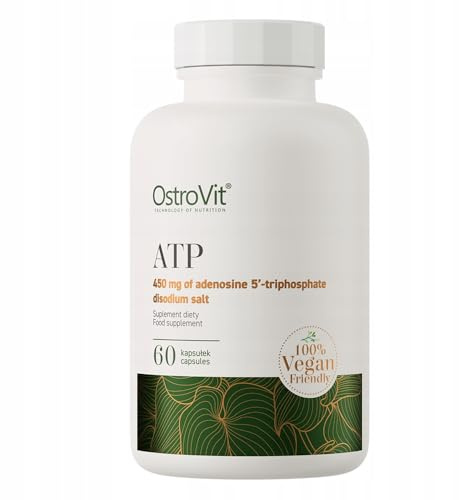OstroVit ATP VEGE 60 Kapseln | Reines Adenosin-5’-triphosphat | Direkte Zellenergie | Unterstützung von Kraft und Ausdauer | Vegane Formel