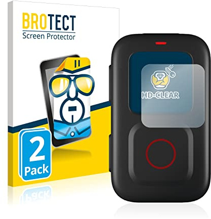 BROTECT Schutzfolie für GoPro Remote | 2 Stück Transparenter Displayschutz Made in Germany Klare Displayschutz-Folie Clear Einfache Montage Case-Friendly