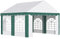Outsunny 4 x 4m Garden Gazebo with Sides, Galvanised Marquee Party Tent with Four Windows and Double Doors, for Parties, Wedding and Events