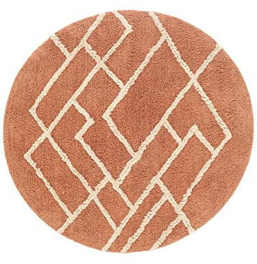 RugVista Riviera Badematte - Terra/Naturweiß Teppich Ø 90 Moderner, Rund Teppich