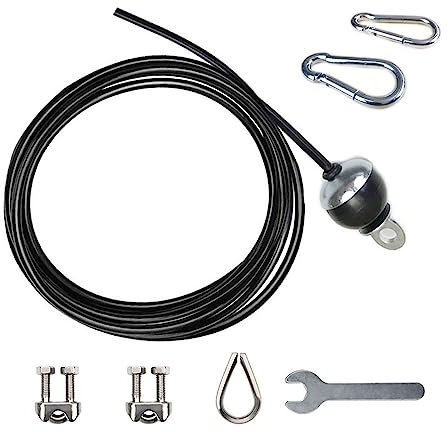BBYPP Stahlseil Für Fitnessgerät, Mit Ösen Einstellbar 150kg Nutzlast, Gym Kabel Draht Stahlseil Ummantelt Für Fitnessgerät (Größe : 5m)