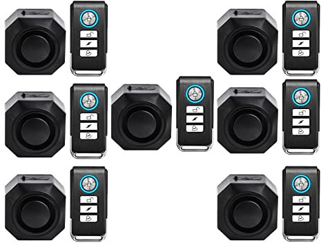 NineLeaf Fahrradalarm mit Fernbedienung, drahtloser Anti-Diebstahl-Fahrradalarm mit Halterung, Vibration-Bewegungssensor Fahrzeugsicherheitsalarmanlage wasserdicht Anhänger Motorradalarm 110dB, 7Stück