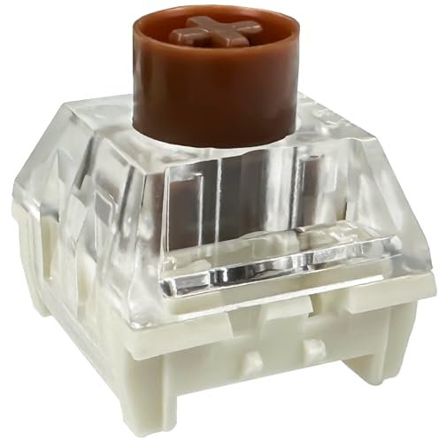 Silent Keyboard Switches,Kailh Box Silent Brown Switches for Mechanical Keyboard,3-pin 45gf Tactile/Typing&Gaming/Waterproof Switches(108Pcs,Mute Brown)