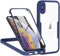 TVVTPU Kompatibel mit iPhone X/XS Hülle, 360 Grad Stoßfest Handyhülle mit Eingebaute Displayschutzfolie Ganzkörper Schutz Silikon Bumper Outdoor Schutzhülle Case für iPhone X/XS, blau