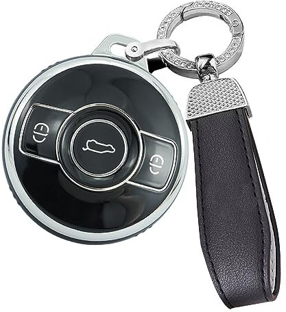 ontto Autoschlüssel Hülle Passt für Mercedes Benz Smart Fortwo 1 Brabus 1 2022 2023 2024 TPU Schutzhülle Schlüsselhülle Schlüsselanhänger Schlüssel Etui Cover Auto-Zubehör 3 Taste-Schwarz C