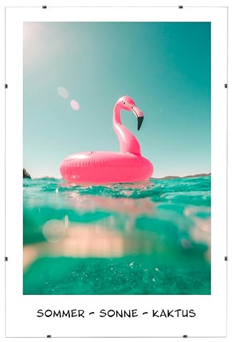 Mein Landhaus rahmenloser Bilderrahmen | 42x59,4 cm DIN A2 | Cliprahmen mit bruchsicherem Acrylglas | randloser Bildhalter zum rahmen Ihrer Fotos in horizontaler oder vertikaler Ausrichtung