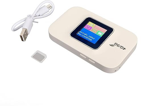 Sxhlseller Routeur WiFi 4G Emplacement pour Carte Micro SIM 150 Mbps, Point D'accès WiFi Mobile à écran LCD, Connexion de 10 Appareils pour Ordinateur Portable