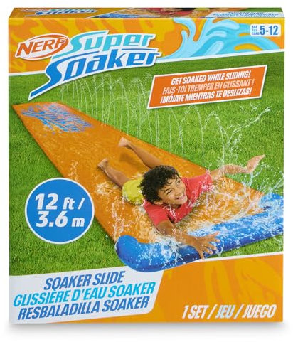 NERF Super Soaker Blast Toboggan à eau pour enfants de 3,7 m pour s'amuser en plein air en été