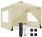 COBIZI 3x3 Pergolas de Jardín, Protección UV Carpas para Exteriores, Impermeable Cenadores para Jardin, Cubra con Respiraderos, con 4 Paredes y 4 Bolsas de Arena,para Camping, Fiestas, Caqui