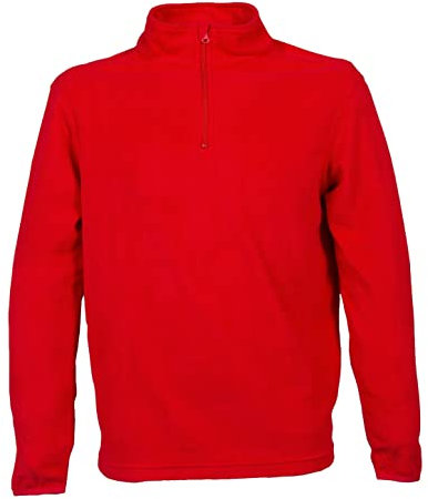 CHEMAGLIETTE! Felpa Pile Mezza Zip Uomo - Felpe da Lavoro Micropile Poliestere, Maglia Tuta Felpata Invernale Maglie Senza Cappuccio Tinta Unita, Modello LIO