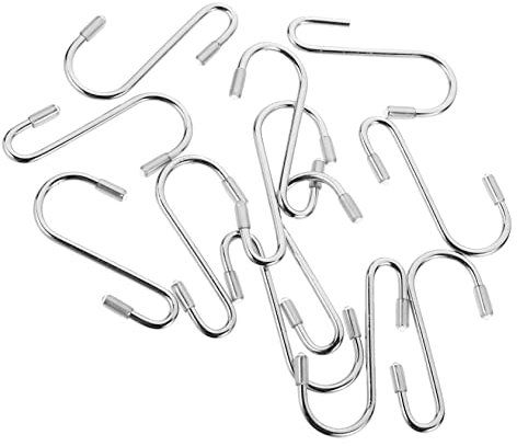 Alipis 12 Pezzi piccoli ganci a S ganci bianchi ganci per asciugamani appendiabiti ganci per tende gancio S ganci piccoli ganci per appendere ordinario allacciare ferro da stiro