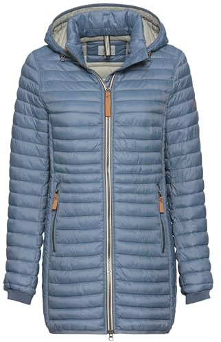 camel active Damen Steppjacke mit Abnehmbarer Kapuze Rauchblau, womenswear-38