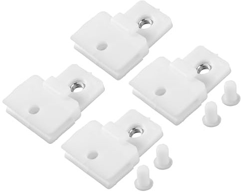 VekAuto 4 Piezas Clip de Retención de Canal de Vidrio para Ventana y Puerta, Soporte de Regulador de Vidrio 1.73x1.34x0.71 Universal para Coche Camión Furgoneta Plástico Blanco