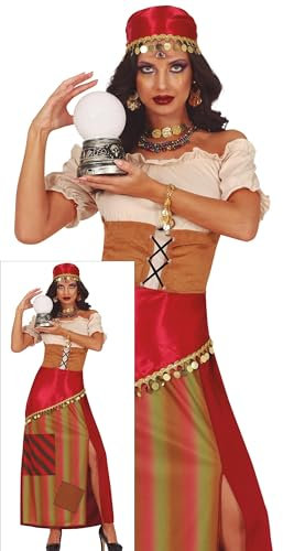 FIESTAS GUIRCA Enigmatische Wahrsagerin Halloween Kostüm Damen – Zigeunerin Hellseherin Kostüm – Halloween Kostüm Dame L 40-42
