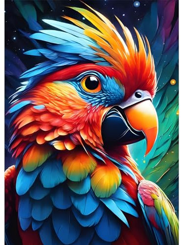 EOBROMD 5D Diamant Painting Bilder für Erwachsene Papagei, Diamond Painting Tiere, DIY Diamant Malerei Set für Wanddekoration 30x40 cm