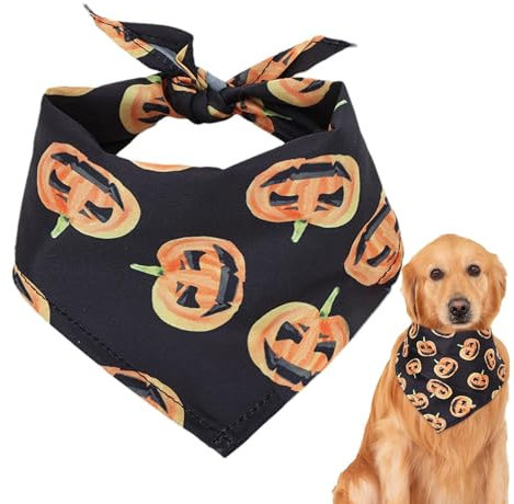 Halloween-Hundeschal | Haustierkostüm Speicheltuch | waschbares Dreiecks-Totenkopf-Kürbis-Spinnen-Design, Speicheltuch verstellbar für Party-Kostüm