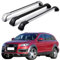 DachträGer RelingträGer für A-UDI Q7 5 4L SUV 2006-2015, Dachgepäckträger Dachträger Querträger Aluminium Diebstahl-Bars Auto Zubehör 2 Stück,Silver