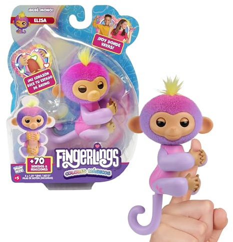 Bizak Fingerlings 61853181-1, magische Farben, interaktives Haustier mit über 70 Geräuschen und Bewegung, reagiert auf Berührung, hält an Ihrem Finger, Spielzeug für Kinder ab 3 Jahren