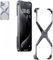 loutlo X-Form Anti-Fall nackte Handyhülle, X-förmiger Metallrahmen für iPhone 15/14/13 Pro Max, Wärmeableitung, rahmenlose Aluminiumlegierung, Metall-Eckpolster, Anti-Fall-Telefonhülle (Grau, 15)