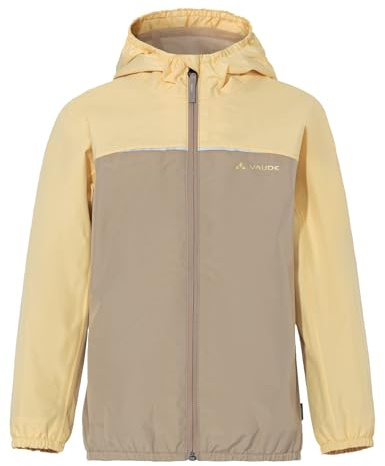 VAUDE Turaco III – Regenjacke für Mädchen aus Polyester, Regenponcho mit Kapuze, wasserdicht und winddicht – ideal für Radtouren – vanilla, Größe: 158-164