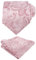 Alizeal Cravate florale faite à la main avec carré de poche, 174-Rose clair, taille unique