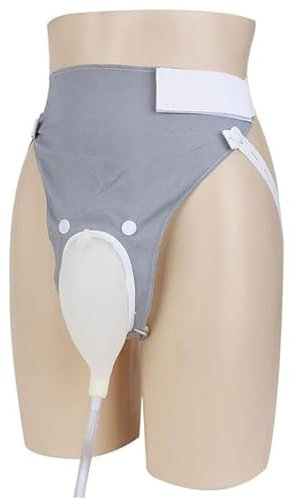 HELINAZI Catetere Esterno per Uomo, orinatoio indossabile, flaconi per urina in Silicone riutilizzabili, Raccoglitore di urina, con 2 Tasche per catetere per urina,Elderly Men