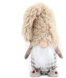 Marco Paul Weihnachtsfigur aus superpelzigem Stoff, weicher Plüsch, festlich, Innendekoration, Weihnachtsmann-Figur (Weihnachtsmann sitzend mit Hausschuhen)