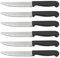 Quttin Laser Set 6 Cuchillos Chuleteros/Mesa 11cm M.Puntos Sierra especial Carnes Cocinadas.
