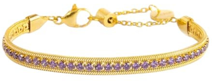 MARLU' Bracciale tennis zirconi baguette catena snake squadrata 31BR0009G-P