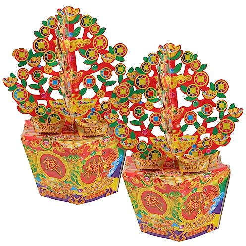 Tofficu Ancestor Money Tree Sacrificial Paper Ghost Money Set Large Size Burnable Banknotes for Ancestor Worship Festival Rituals