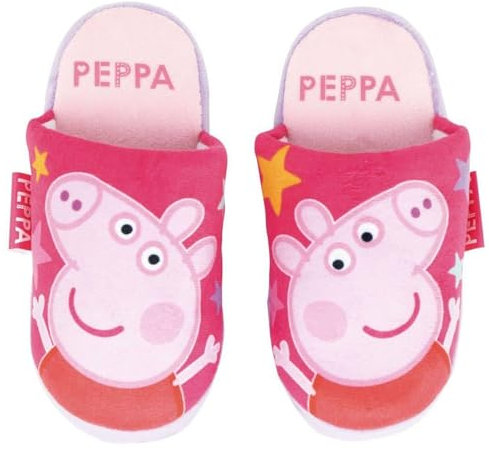 Peppa Wutz Unisex-Hausschuhe für Kinder, bequeme Hausschuhe mit rutschfester Sohle, Rosa, 26/27 EU