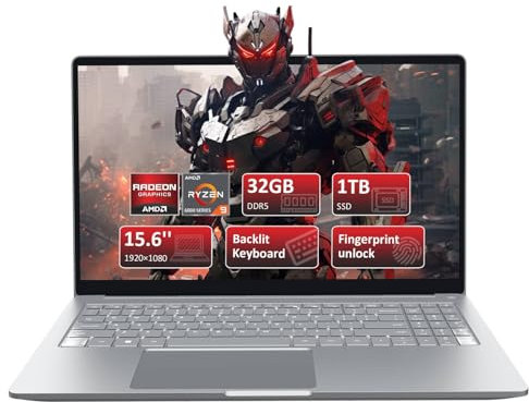 AMD Ryzen 9 6900HX 15.6 FHD Gaming Laptop, 32GB DDR5 RAM, 1TB NVMe SSD, Windows 11 Pro, Backlit KB, Privacy Camera, USB-C, Fingerprint Reader, High-Performance