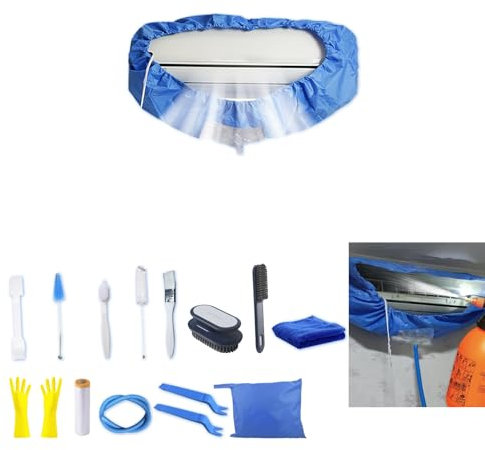 ZSPLIT-MAIR Sac de nettoyage pour mini-climatiseurs split, kit de nettoyage 16 pièces pour mini-climatiseurs split, housse de nettoyage pour climatiseurs split (16 pièces，bleu roi, grand format)