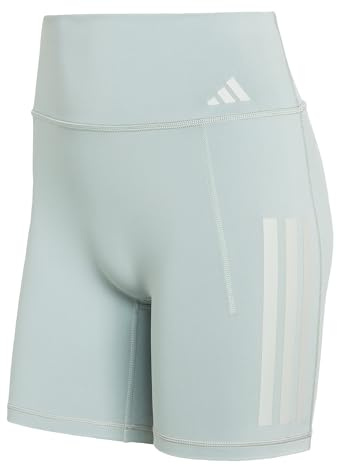 adidas Women's Optime Workout 3-Stripes Short Leggings, Wonder Sage, M 5 inch
