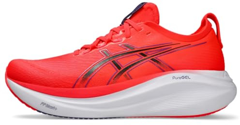ASICS Gel-Nimbus 27 Laufschuh für Herren, Rot - Flash Red / Schwarz, 46.5 EU