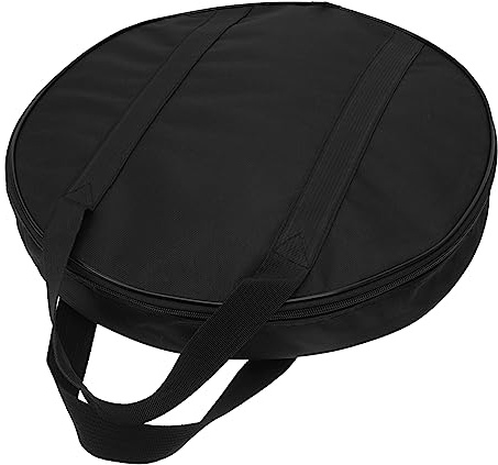 Gongtasche mit Handgriff und Schulterriemen Einlagige 40x8cm | Verstärkter Boden, für Reise und Studio, Rostfreier Reißverschluss, Oxford Gewebe, Schwarz
