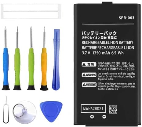 ERYNK SPR-003 Batterie de rechange compatible avec Nintendo 3DS XL et New 3DS XL Console de jeu Batterie de rechange avec jeu d'outils