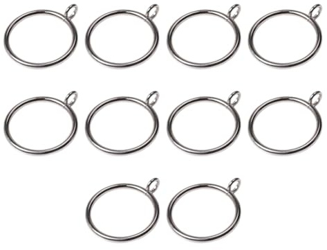 Flaroey Silver Curtain Rings Roman Hoop Curtains Clip Hook Curtain with Eyelet Apply for Curtain Rod