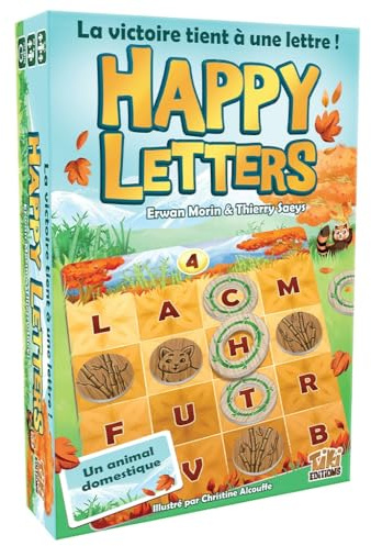 TIKI Editions Happy Letters - Jeu de société - Version Française | Jeu de Lettres Fun et Malin | pour Toute la Famille | 2-5 Joueurs