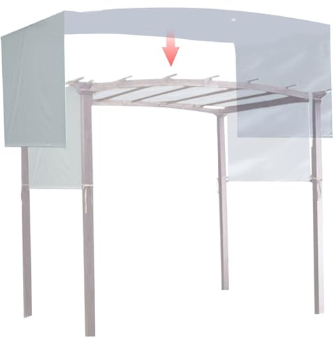 Copertura ombreggiante per pergola con 4 cinghie, tettoia sostitutiva per pergola protezione solare impermeabile 17 x 7 piedi per giardino, patio, SOLO copertura (Grigio).