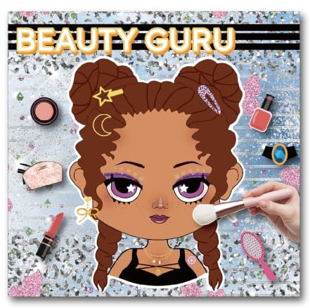 VIZIVOLT Topmodel Makeup Buch Mit Stickern – Topmodel Stickerbuch Für Mädchen, Kreatives Topmodel Geschenke Mädchen Mit 20 Modellen & 227 Aufklebern