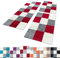 Unbekannt Shaggy Hochflor Teppich Carpet 3TLG Bettumrandung Läufer Set Schlafzimmer Flur, Farbe:Rot, Bettset:2x80x150+1x80x250