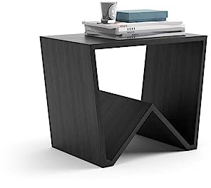 MOBILI FIVER, Mesa de centro Emma, color Madera negra, Aglomerado y Melamina, mesa de centro salón, mesa de centro baja, Made In Italy