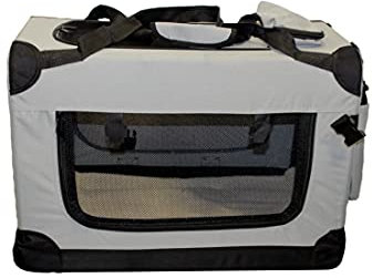 walexo Faltbare Hundebox Hundetransportbox Katzentransportbox Katzenbox (GRAU, XL)