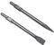 Set di 2 scalpelli professionali SDS HEX, 35 x 410 mm, scalpello piatto a punta, attacco esagonale 30 mm, punta piatta larga per martello demolitore