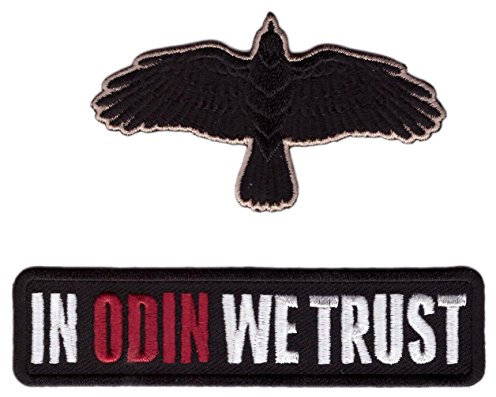 Titan One Europe Hook Fastener Black Odin Raven Flying Crow Vikings Tactical Morale Airsoft Rucking Patch + in Odin We Trust Morale Ball Cap Jacket Cosplay Costume Patch